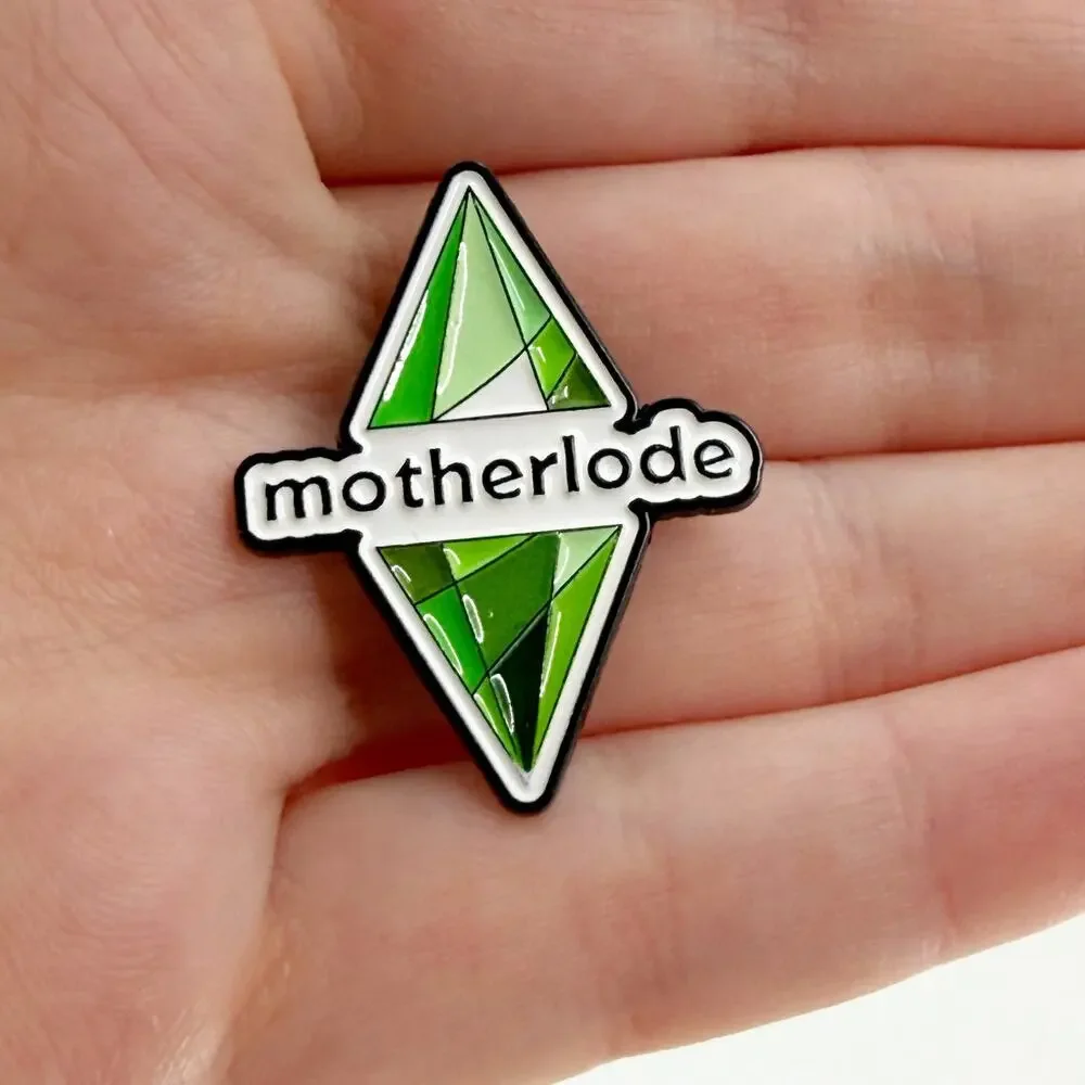 Sims Inspired Motherlode Enamel Pin Video Game Nostalgia Gamer Retro Green